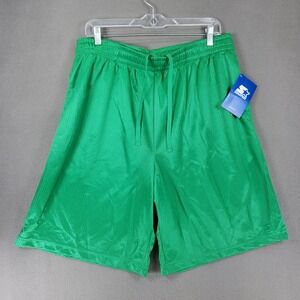 Starter Linear Dazzle Shorts Men L Green Athletic Basketball NEW Y2K